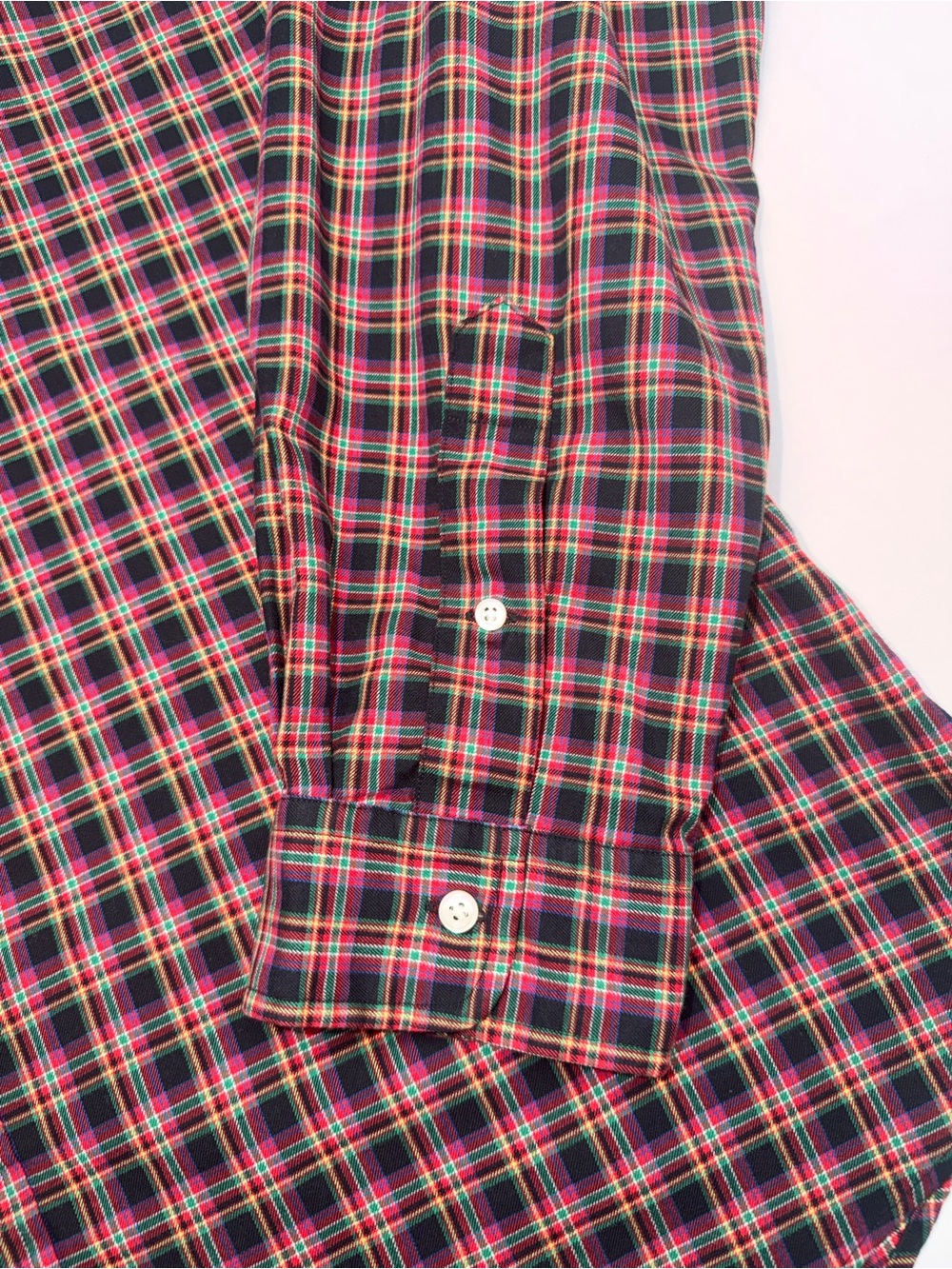 Ralph Lauren Custom Fit Red Green Plaid Button Down Shirt Men’s XL - Picture 5 of 11